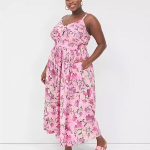 NWT pink floral maxi dress size 20 with pockets!!